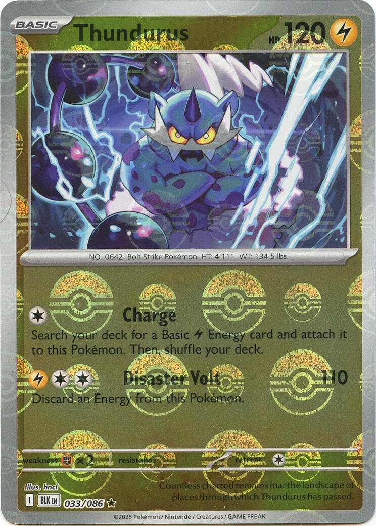 Thundurus (Poke Ball Pattern) (033/086) (BLK)