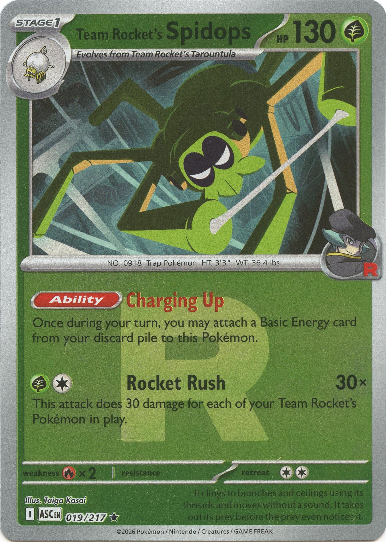 Team Rocket's Spidops (Team Rocket) (019/217) (ASC)