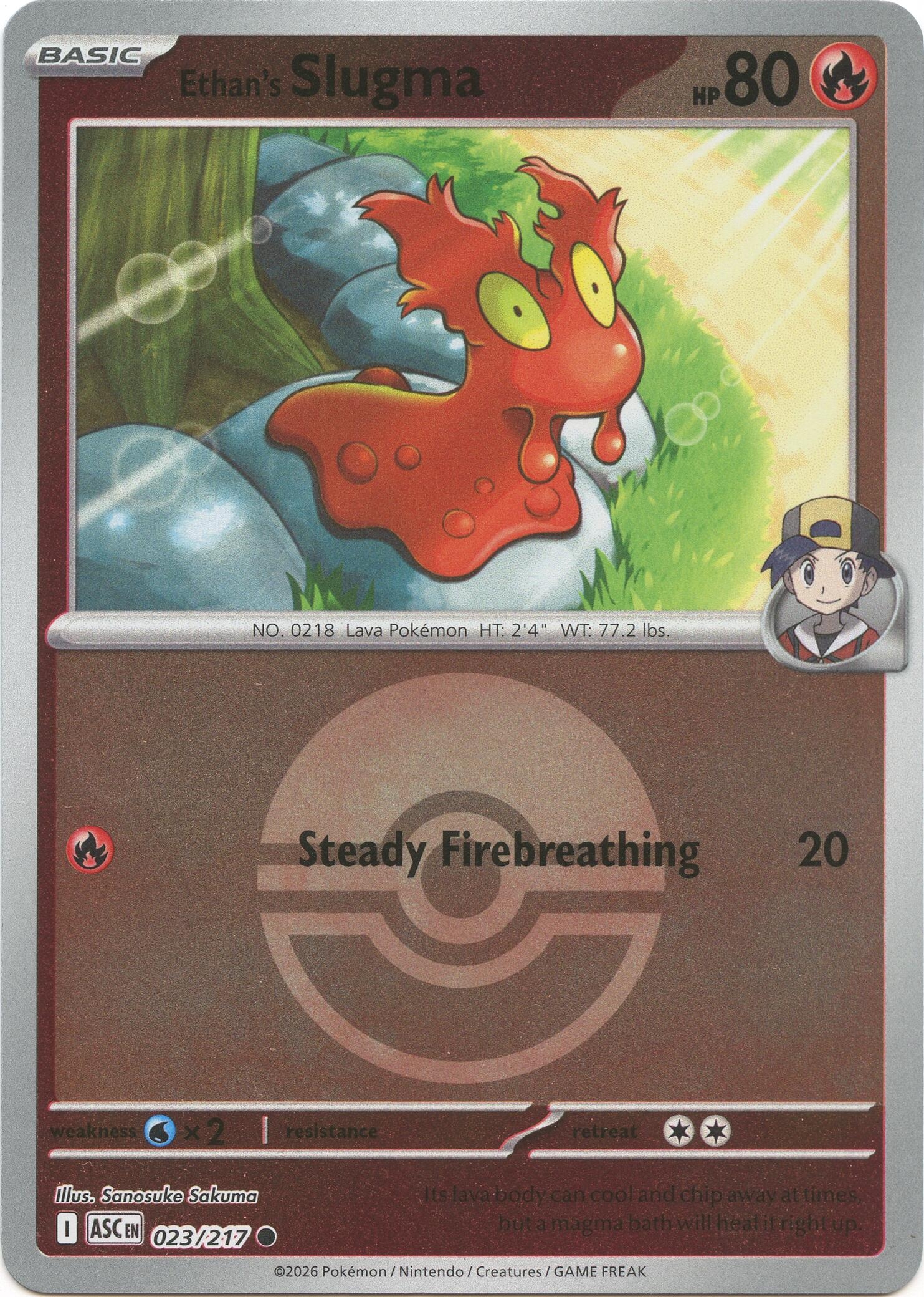 Ethan's Slugma (Poke Ball) (023/217) (ASC)