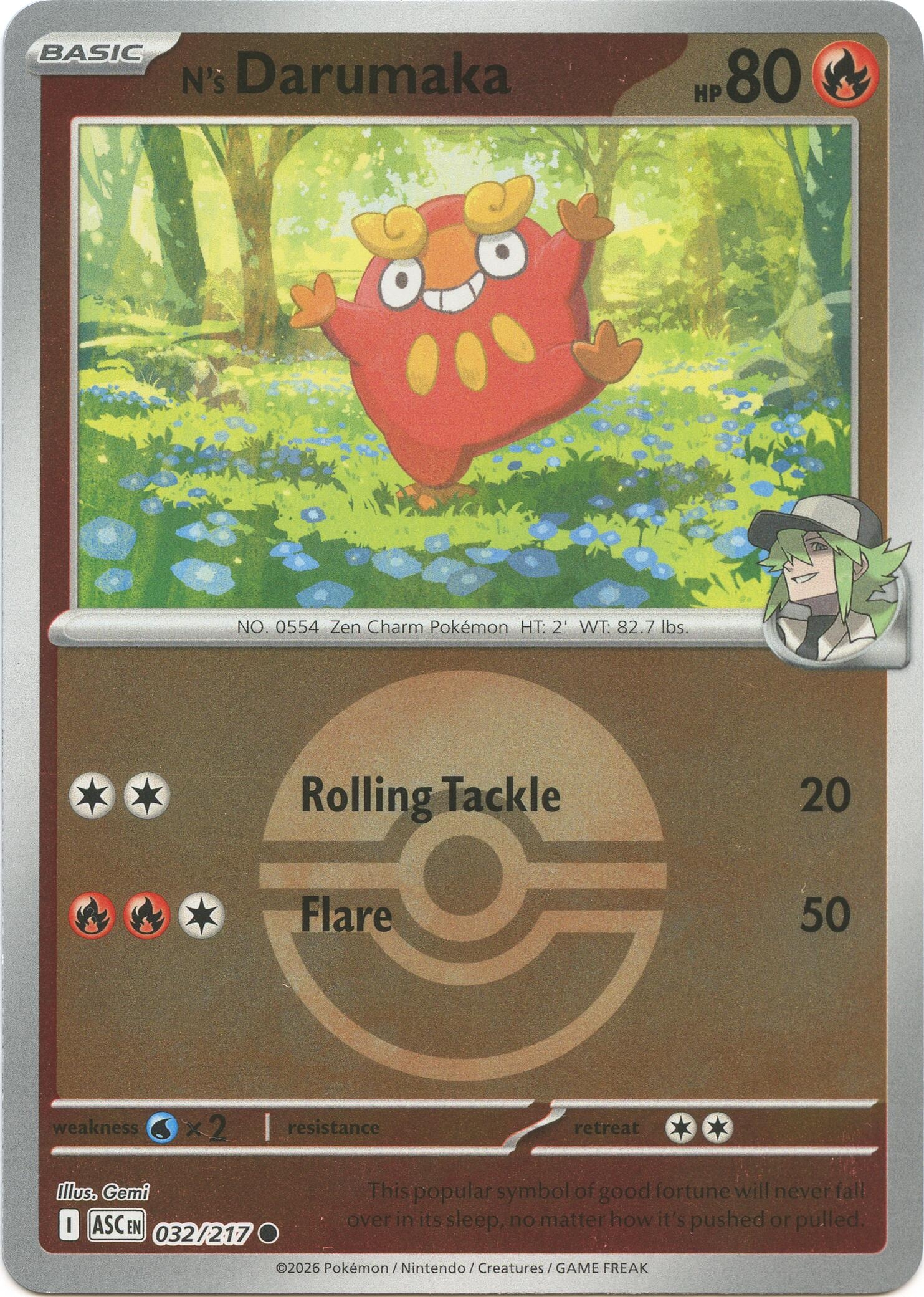 N's Darumaka (Poke Ball) (032/217) (ASC)