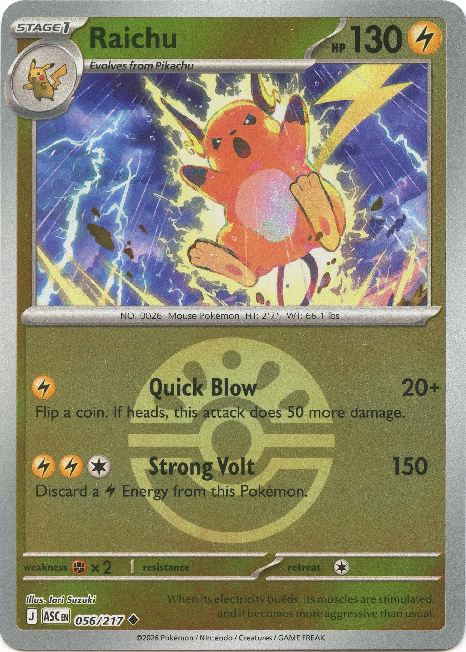 Raichu (Friend Ball) (056/217) (ASC)