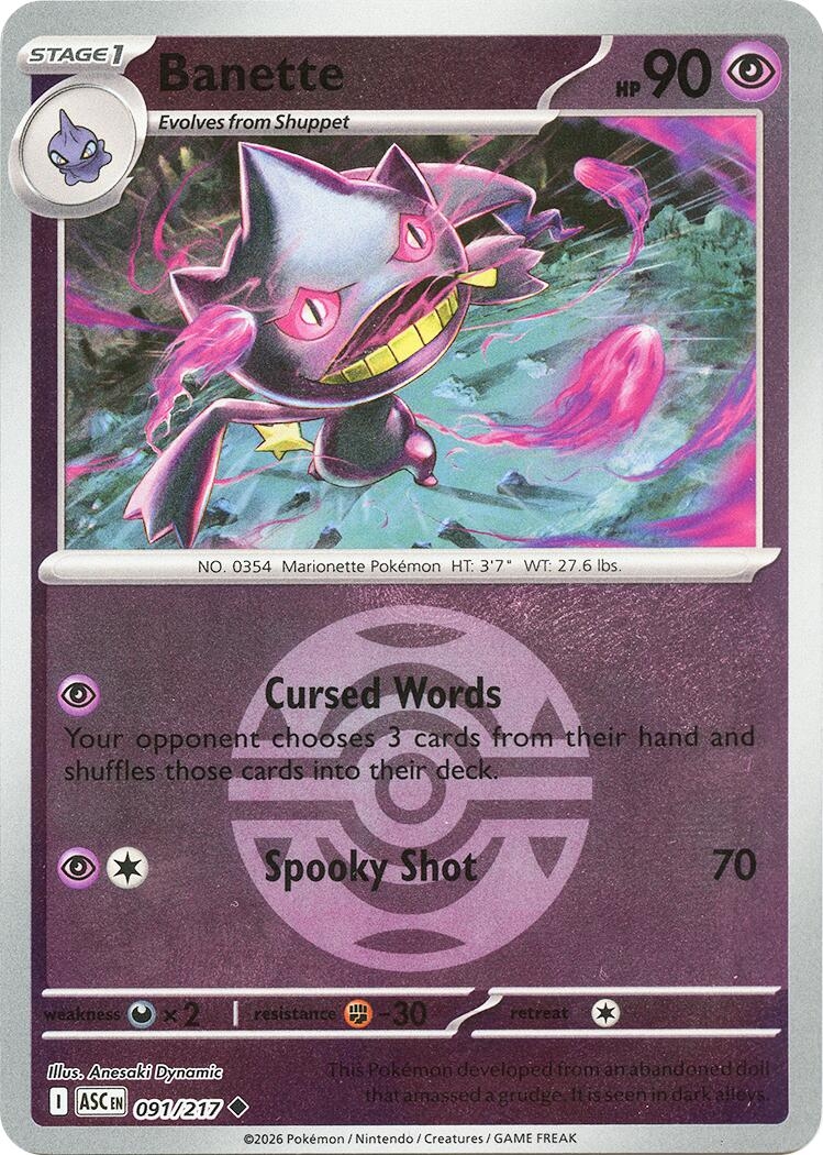 Banette - 091/217 (Dusk Ball) (091/217) (ASC)