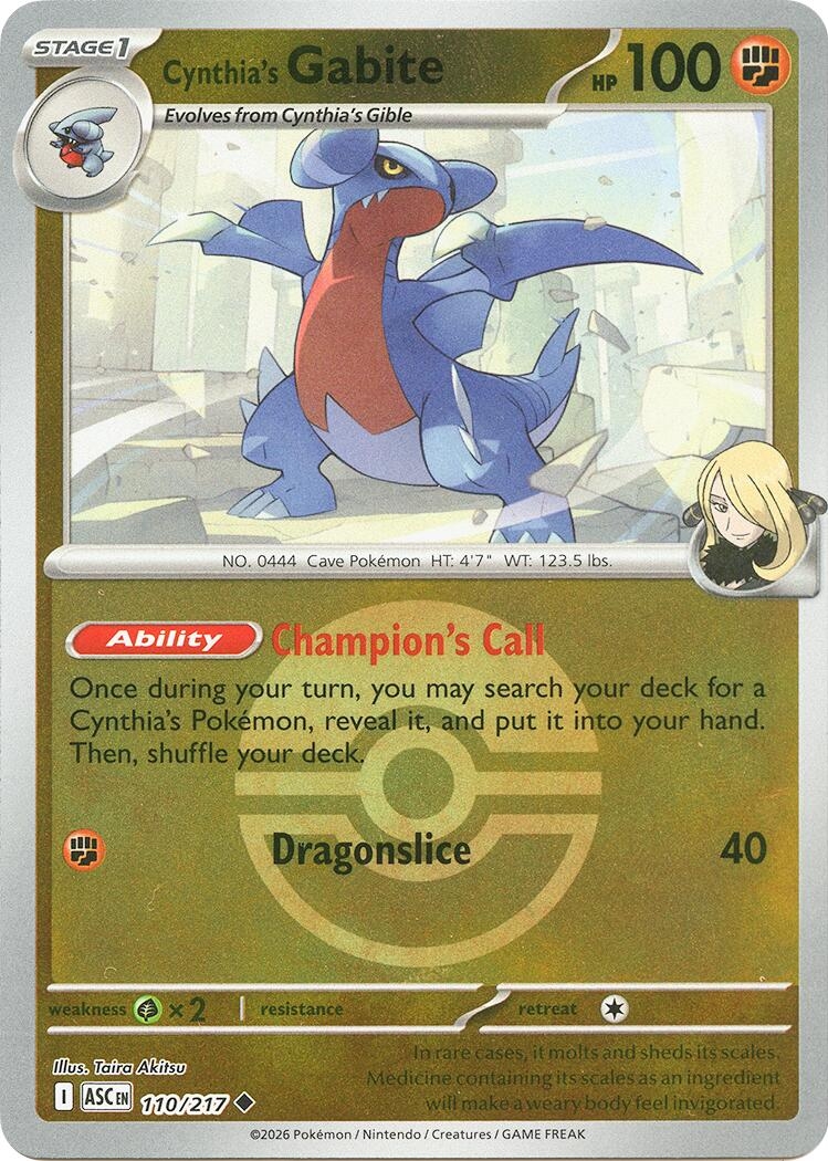 Cynthia's Gabite (Poke Ball) (110/217) (ASC)
