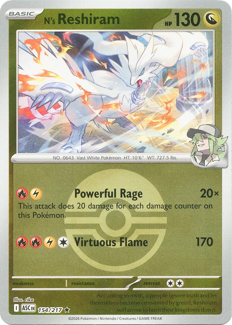 N's Reshiram (Poke Ball) (154/217) (ASC)