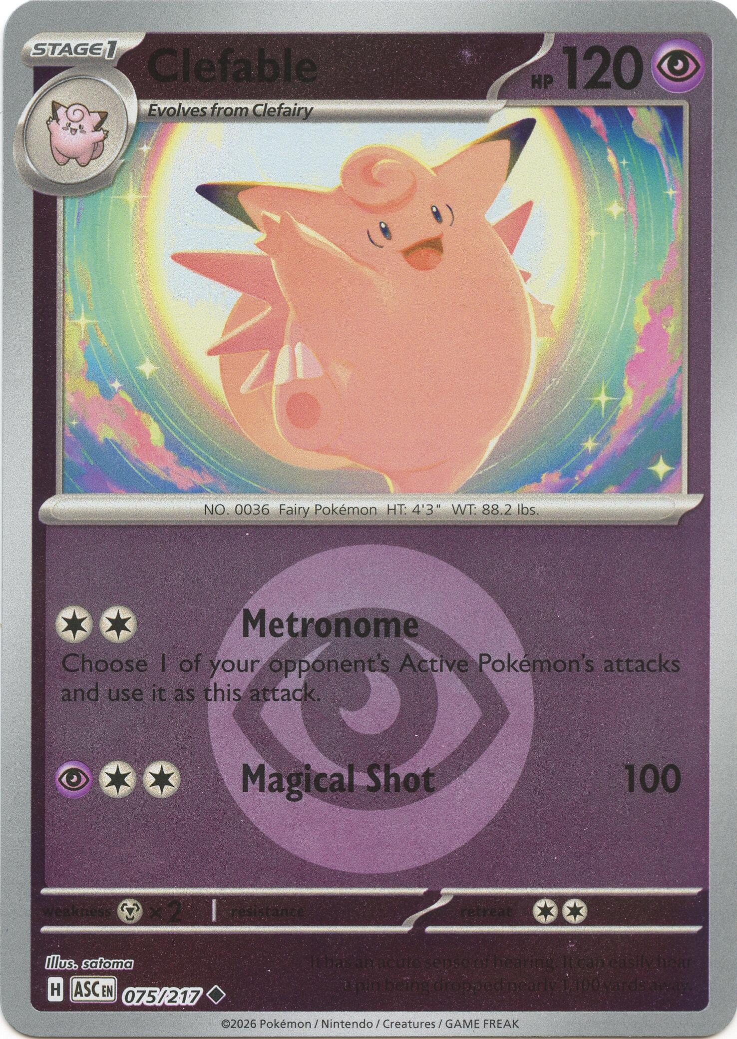 Clefable (Energy Symbol Pattern) (075/217) (ASC)