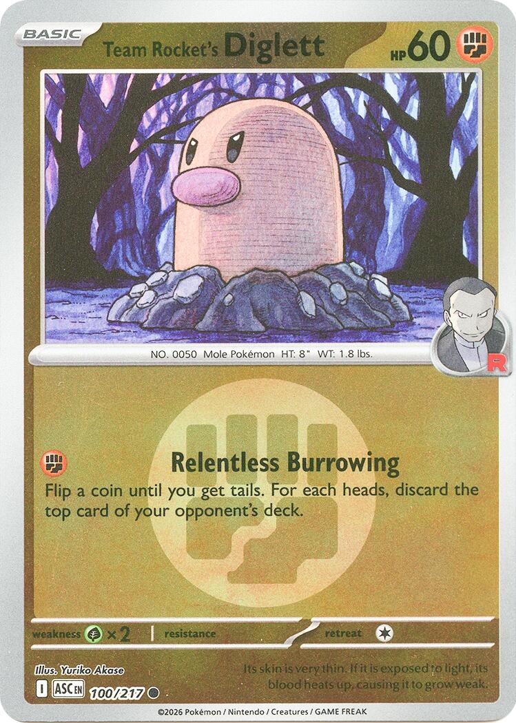 Team Rocket's Diglett (Energy Symbol Pattern) (100/217) (ASC)